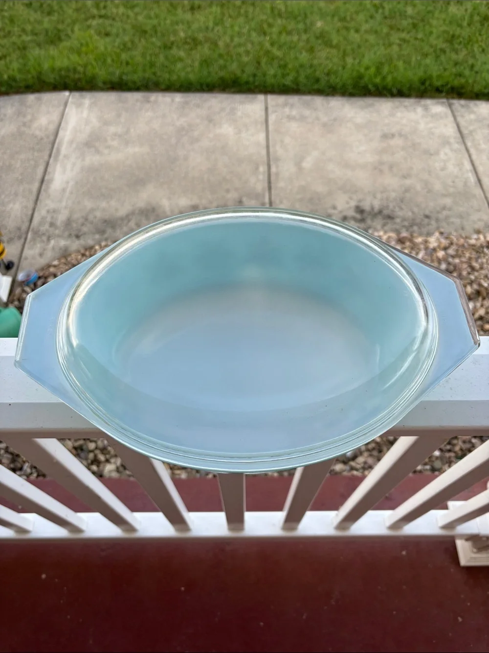 Pyrex Turquoise Snowflake Casserole with Clear Glass Lid